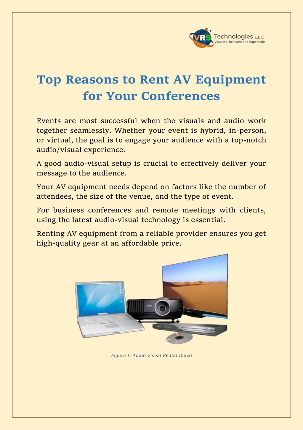 top reasons to rent av equipment for your l.w