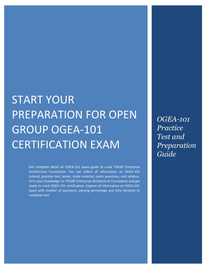 start your preparation for open group ogea n.w