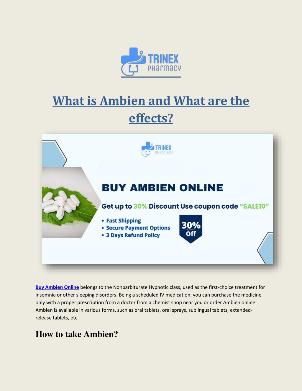 what is ambien and what are the effects l.w