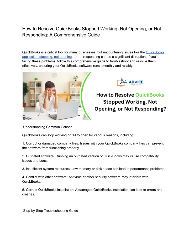 how to resolve quickbooks stopped working n.w
