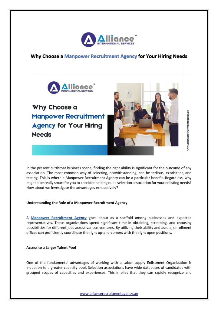 why choose a manpower recruitment agency for your n.w