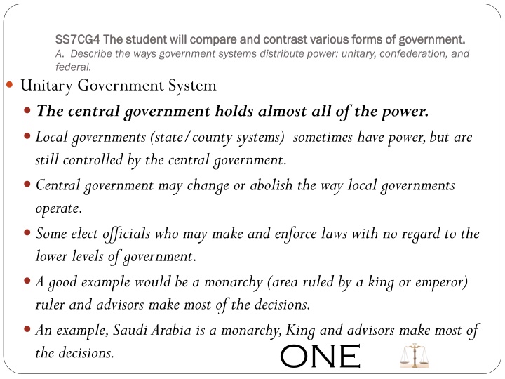 Comparison of Government Systems: Unitary, Confederation, and Federal