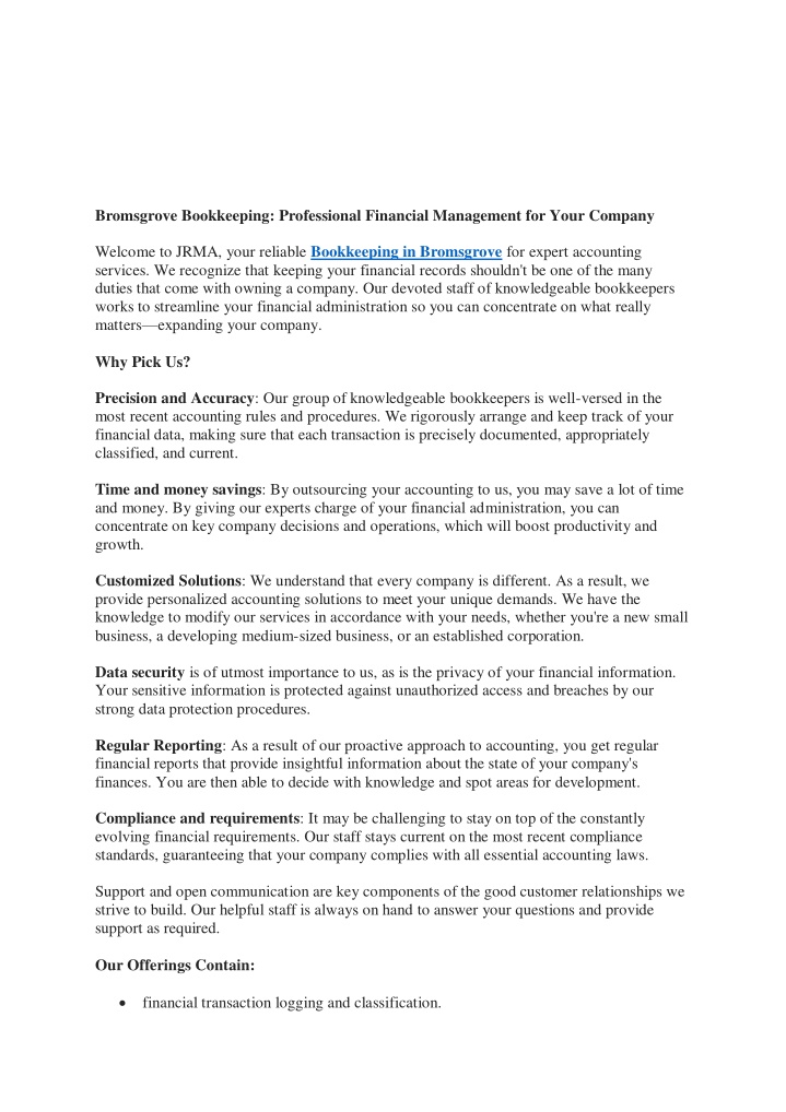 bromsgrove bookkeeping professional financial n.w