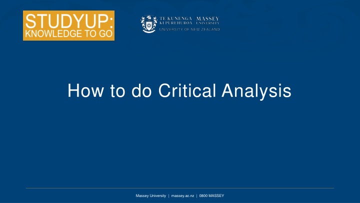 How to do Critical Analysis