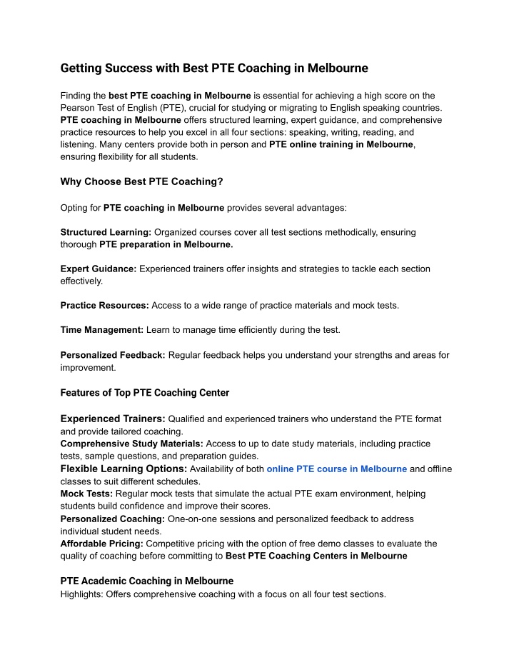 getting success with best pte coaching n.w