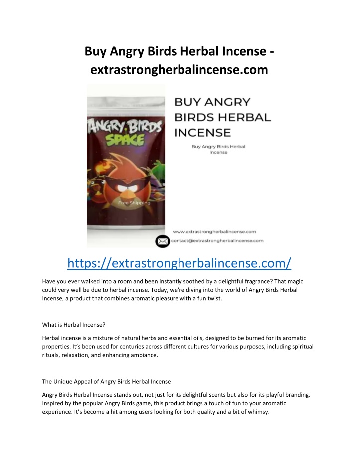 buy angry birds herbal incense n.w