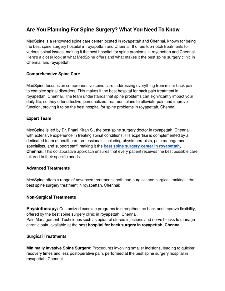 Are You Planning For Spine Surgery
