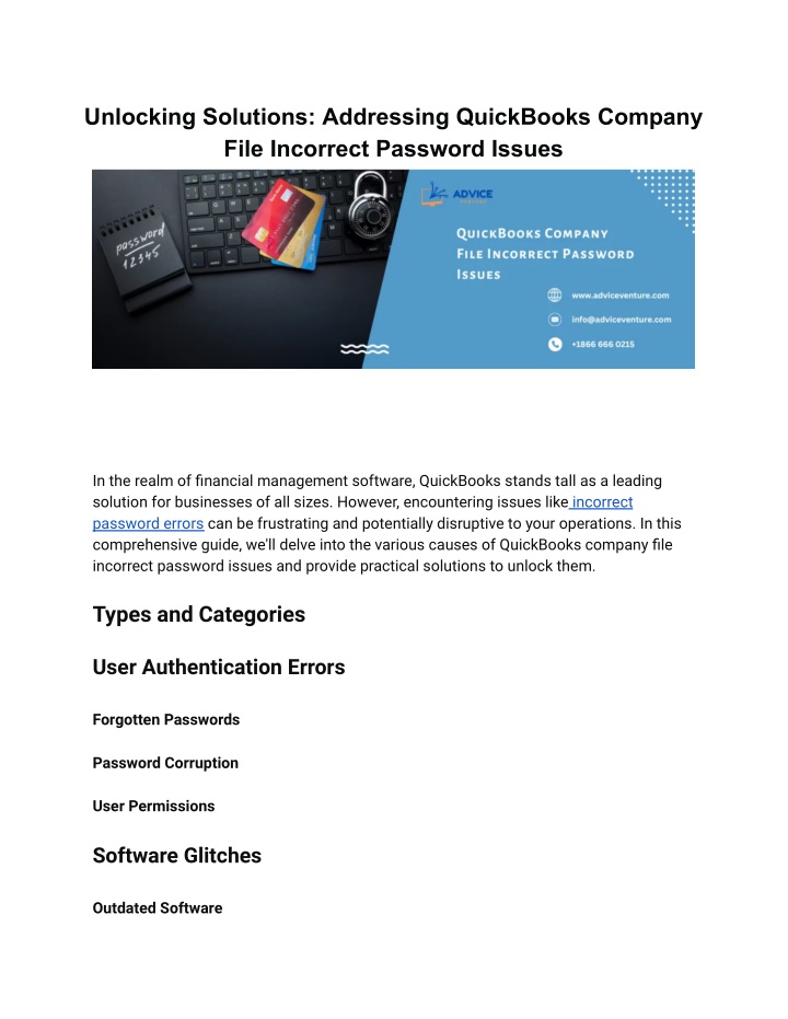 unlocking solutions addressing quickbooks company n.w