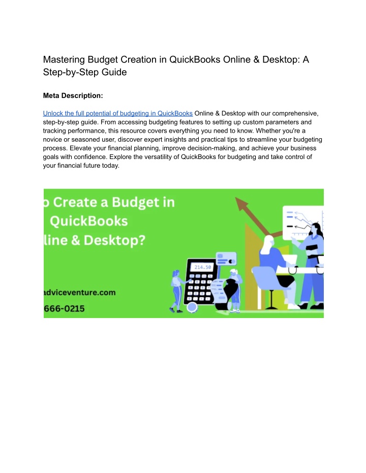 mastering budget creation in quickbooks online n.w