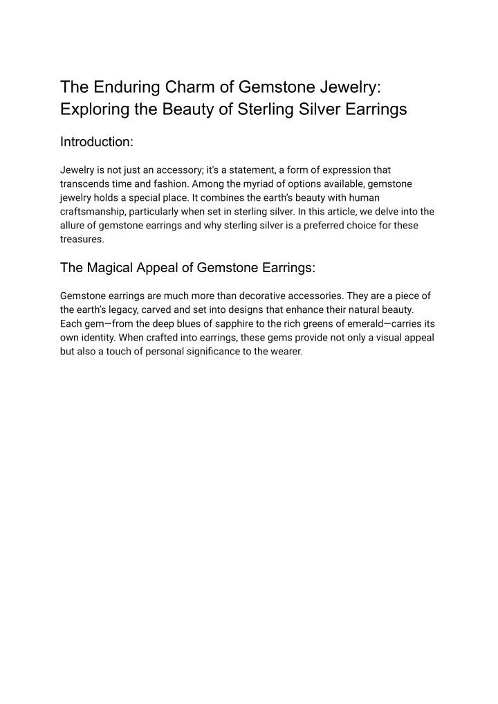 the enduring charm of gemstone jewelry exploring n.w