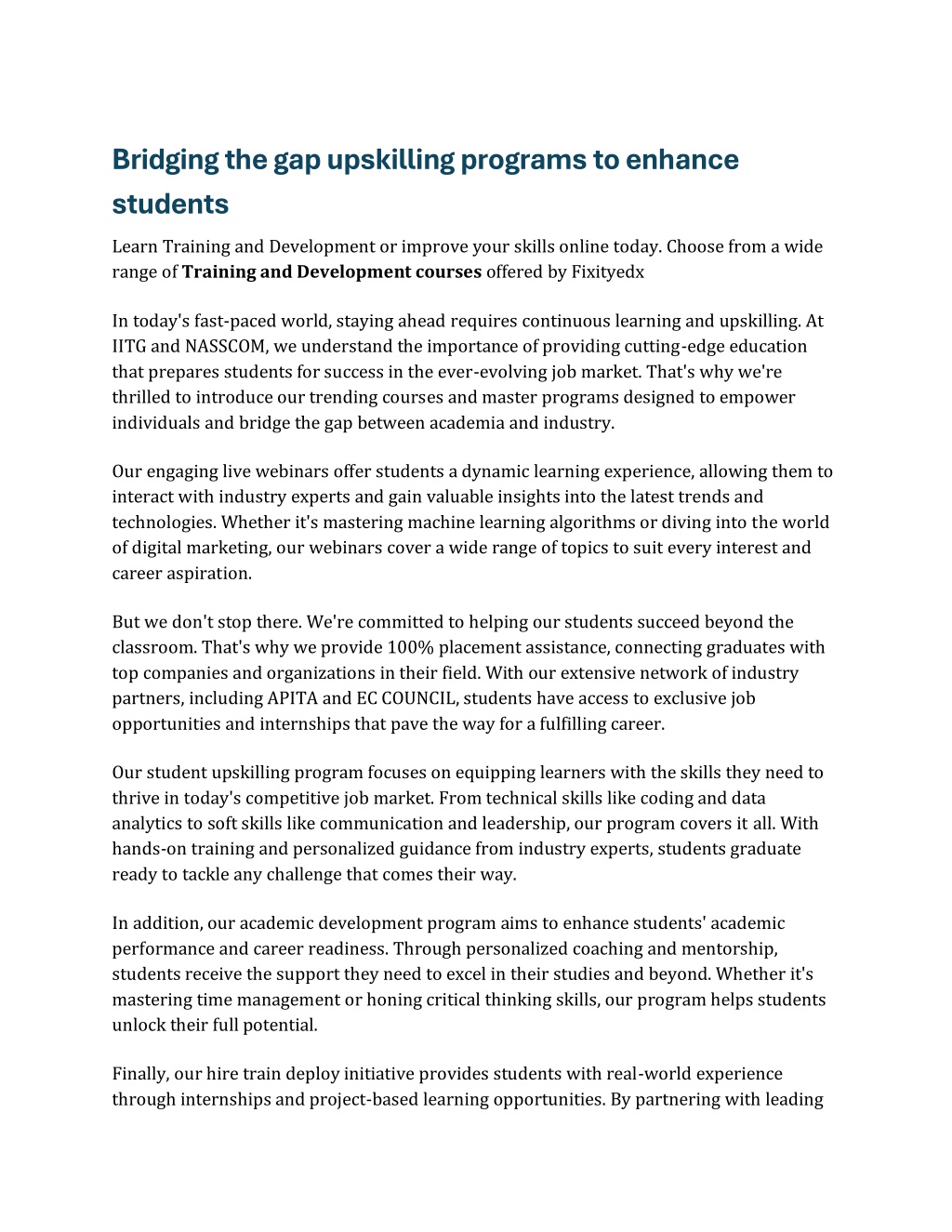 bridging the gap upskilling programs to enhance l.w