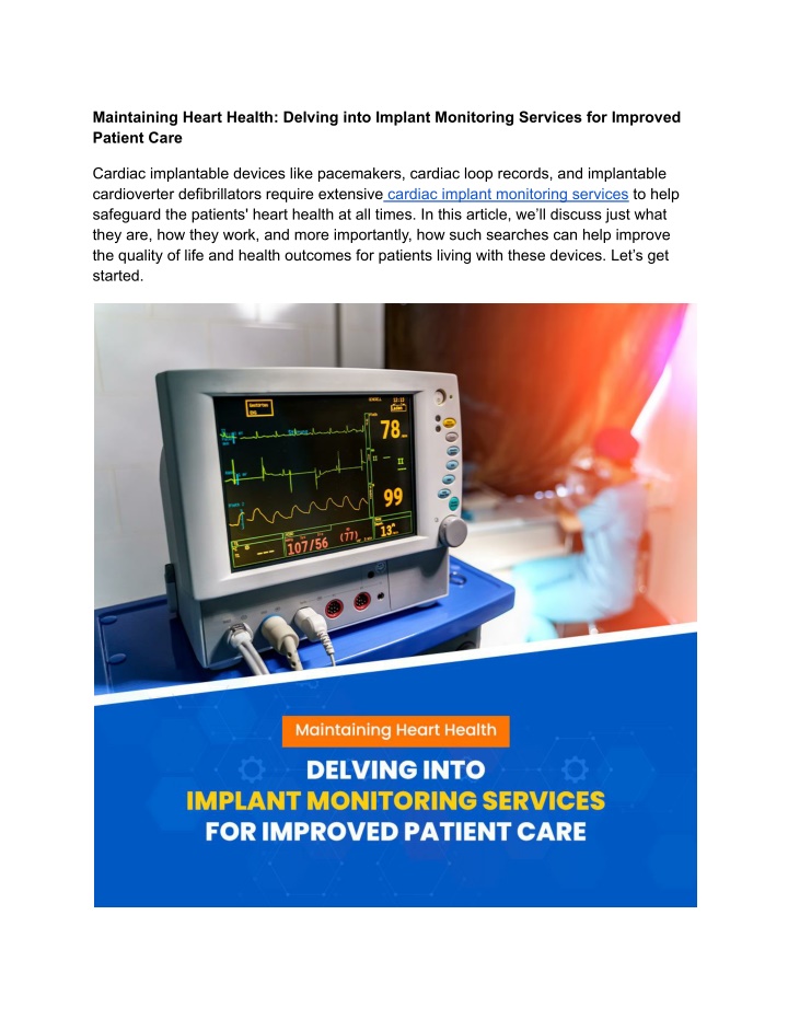 maintaining heart health delving into implant n.w