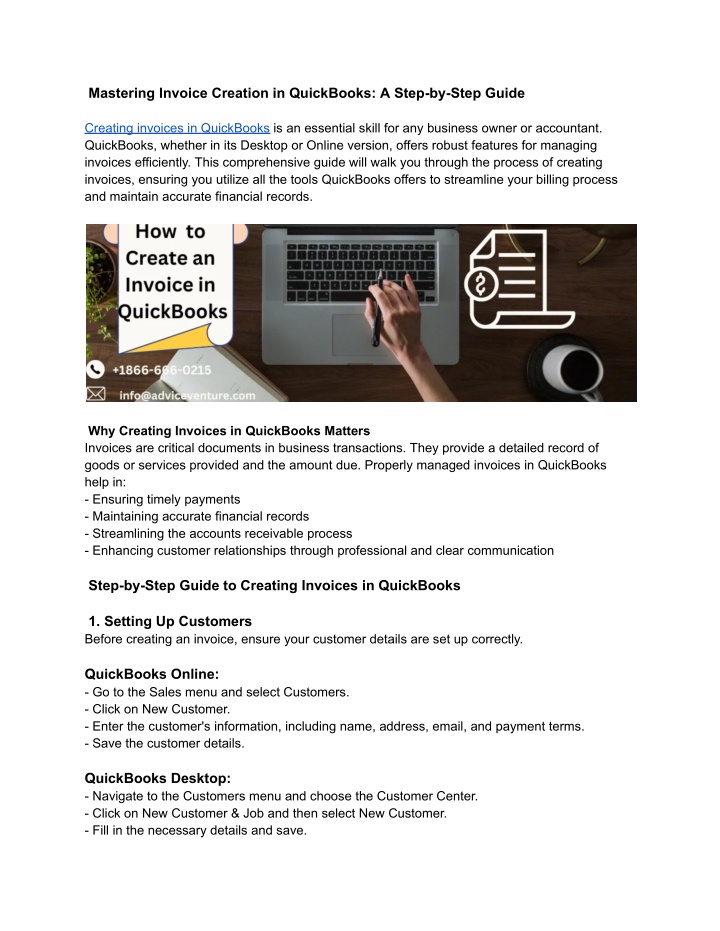 mastering invoice creation in quickbooks a step n.w