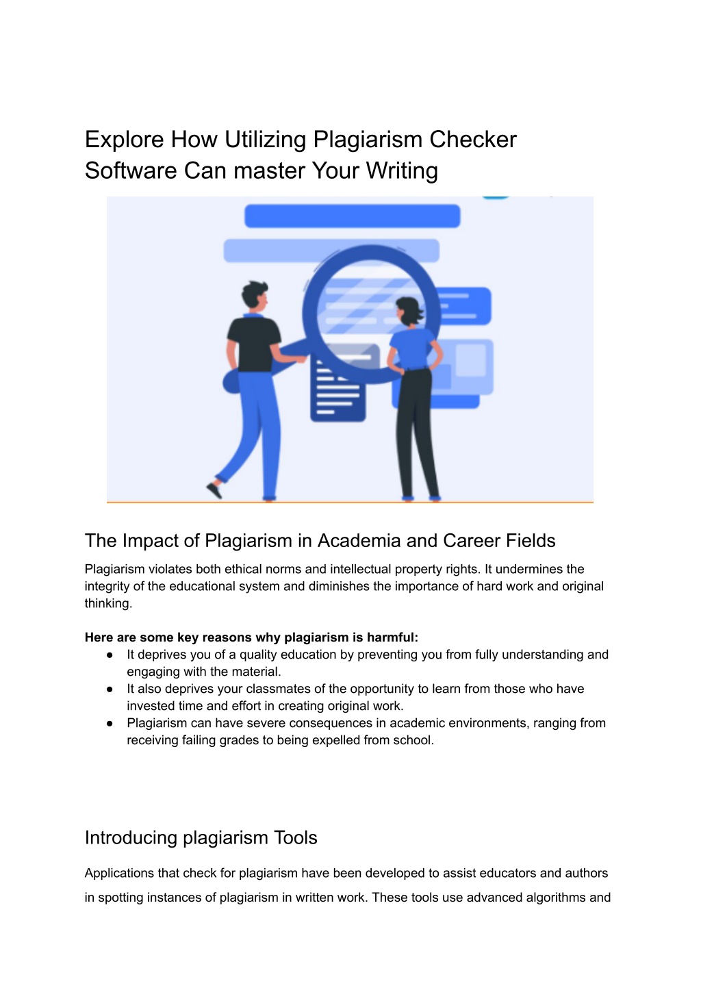 explore how utilizing plagiarism checker software l.w