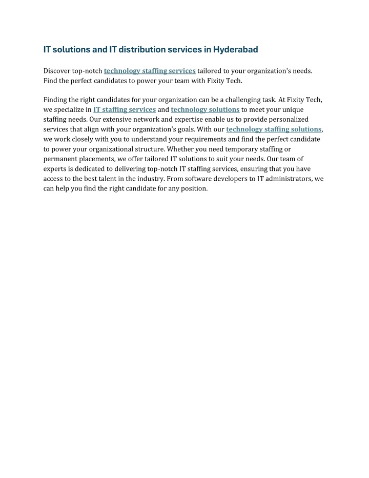 it solutions and it distribution services n.w
