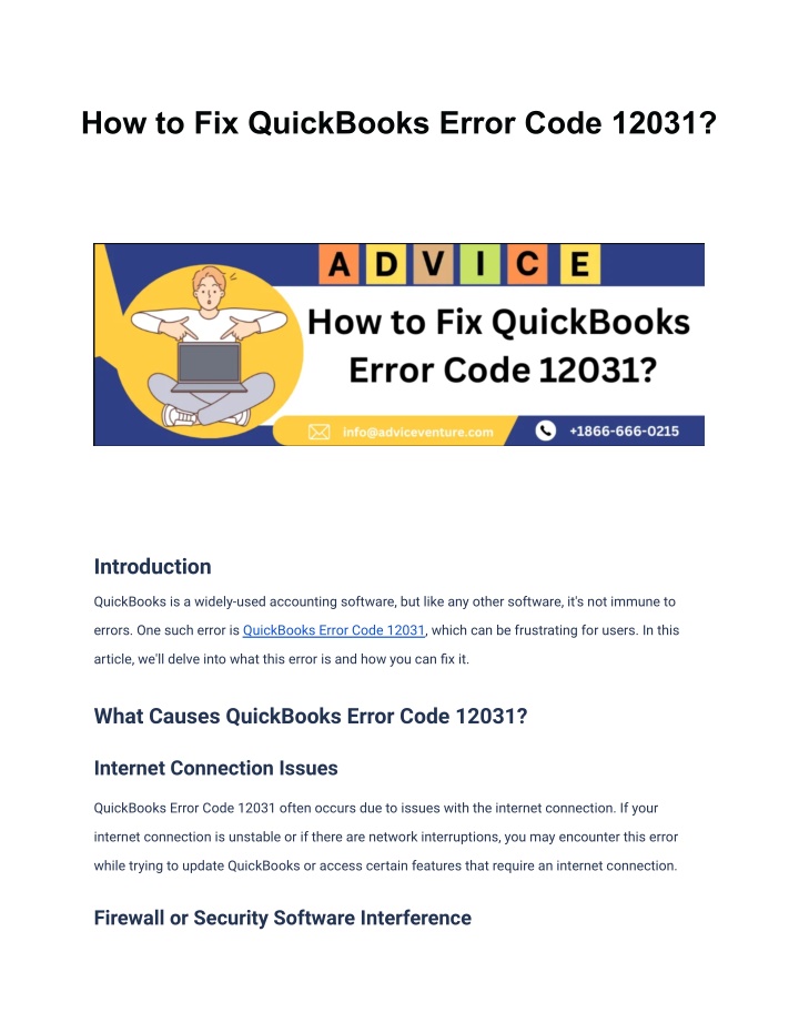 how to fix quickbooks error code 12031 n.w