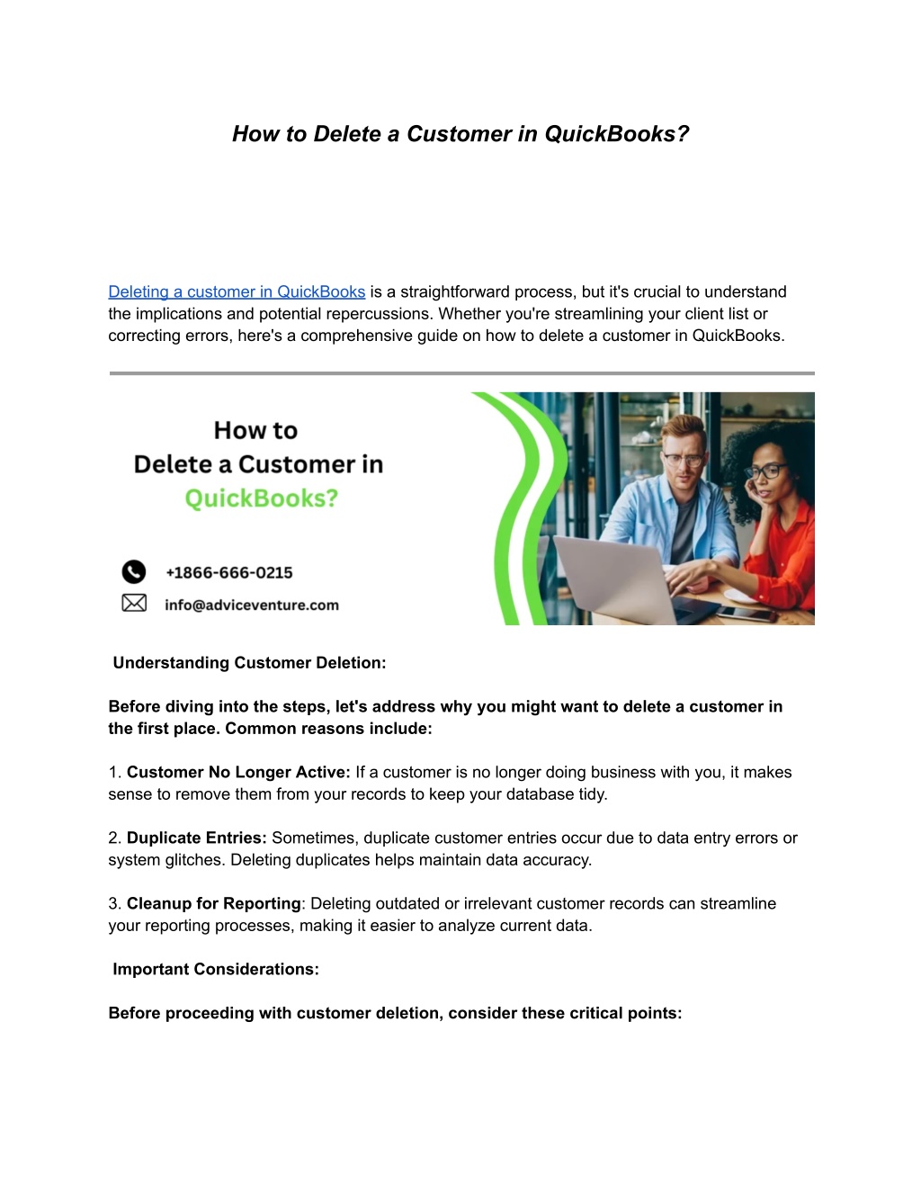 how to delete a customer in quickbooks l.w