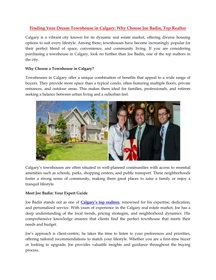 finding your dream townhouse in calgary n.w