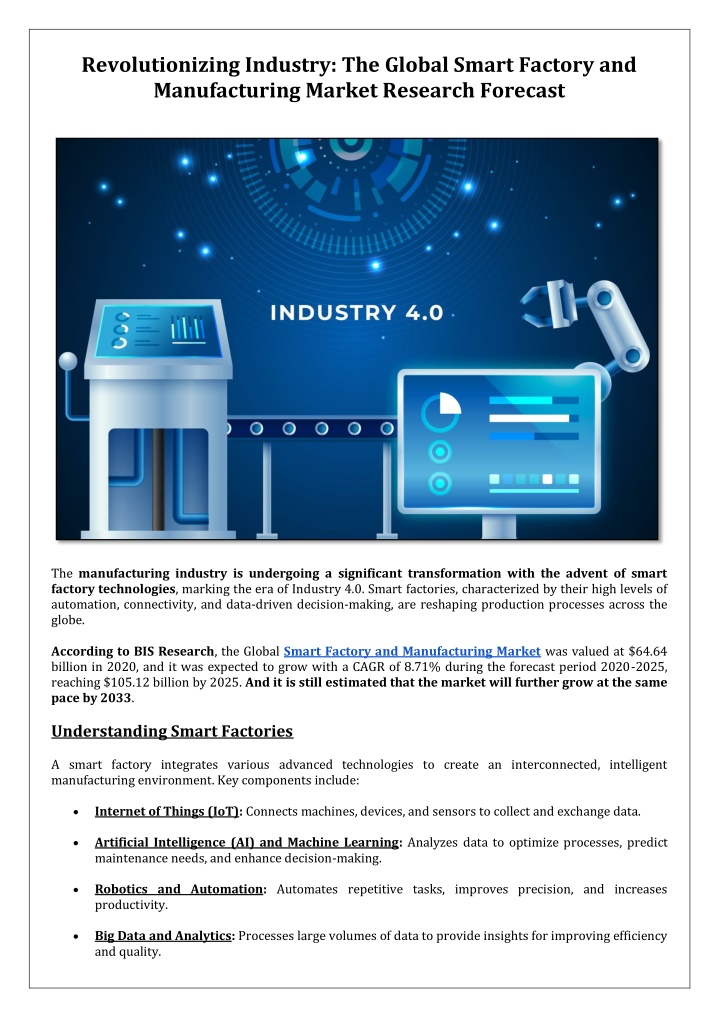 revolutionizing industry the global smart factory n.w