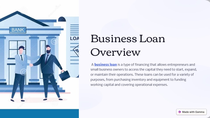business loan overview n.w