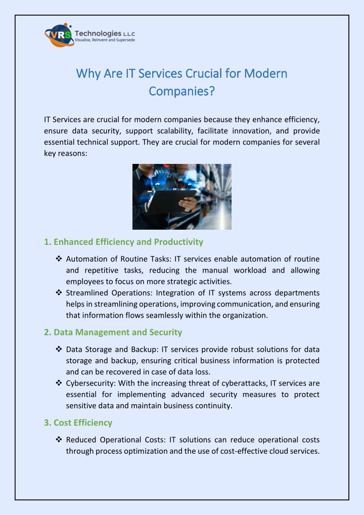 why are it services crucial for modern n.w