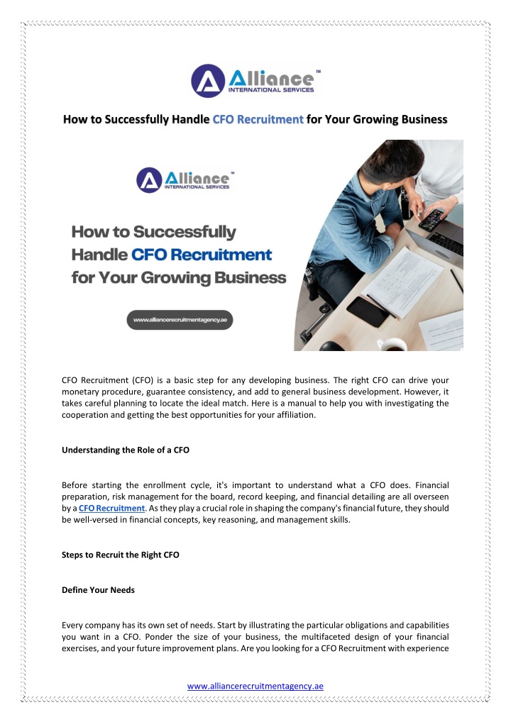 how to successfully handle cfo recruitment n.w