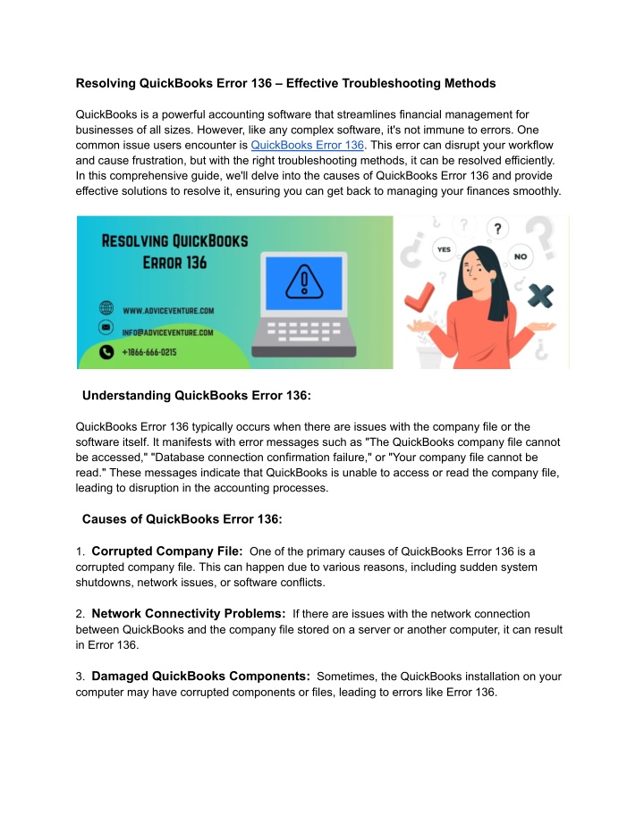 resolving quickbooks error 136 effective n.w