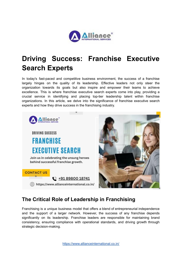 driving success franchise executive search experts n.w