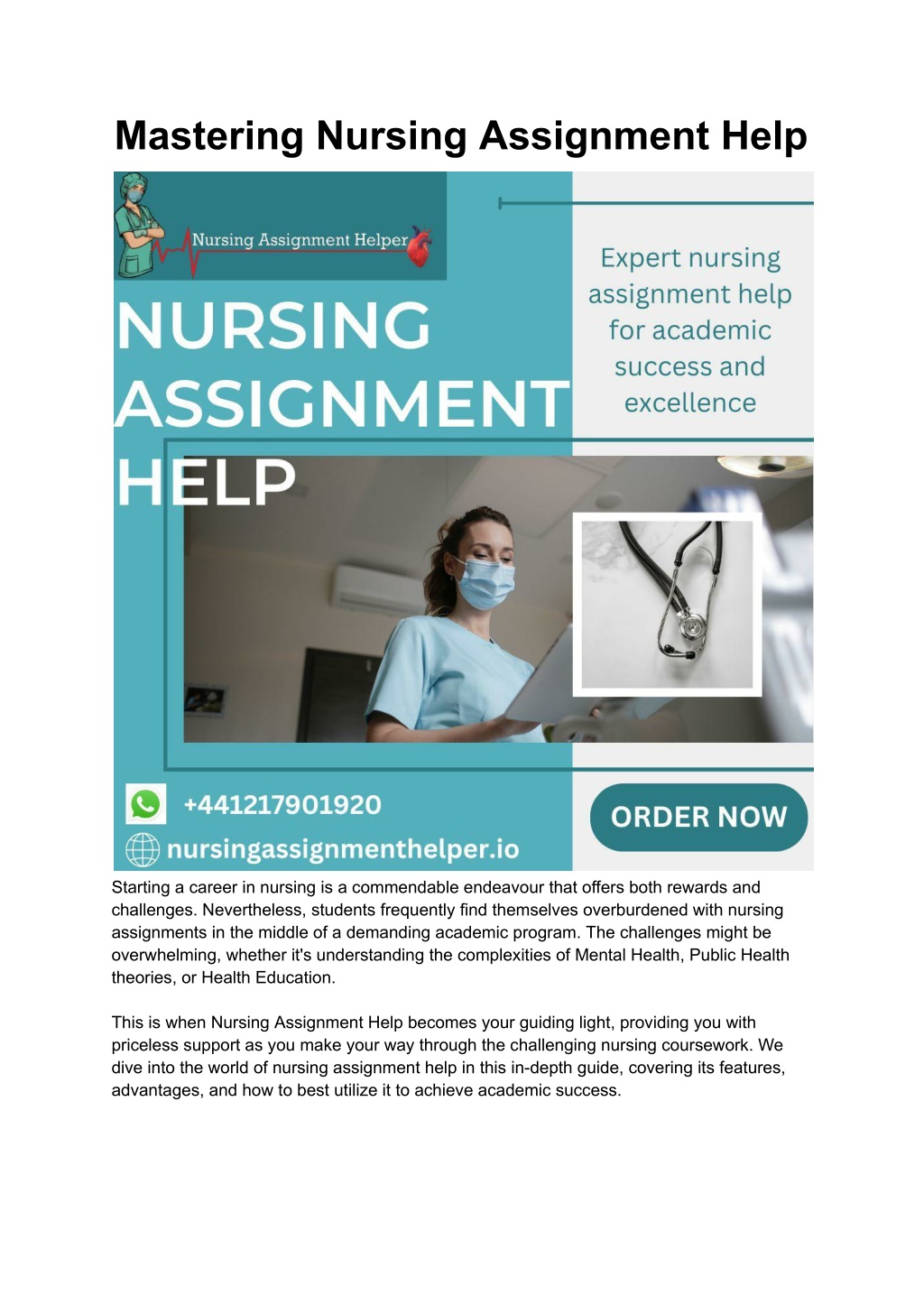 mastering nursing assignment help l.w