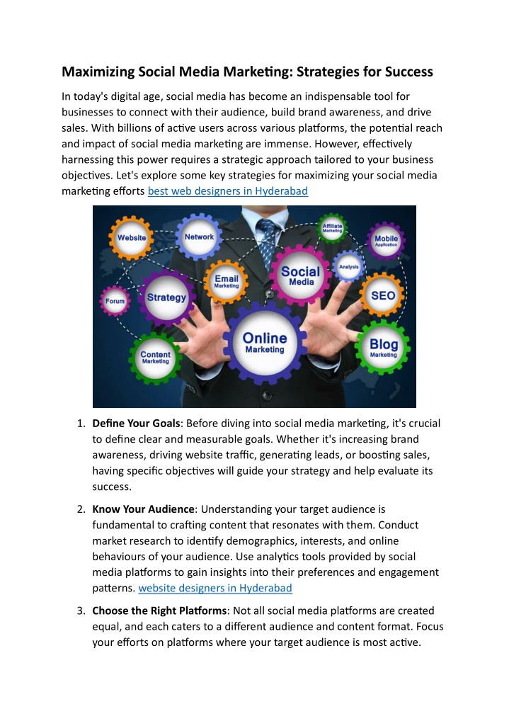 maximizing social media marketing strategies n.w