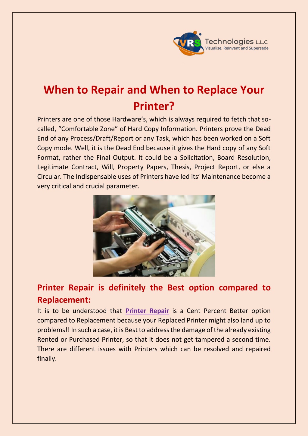 when to repair and when to replace your printer l.w