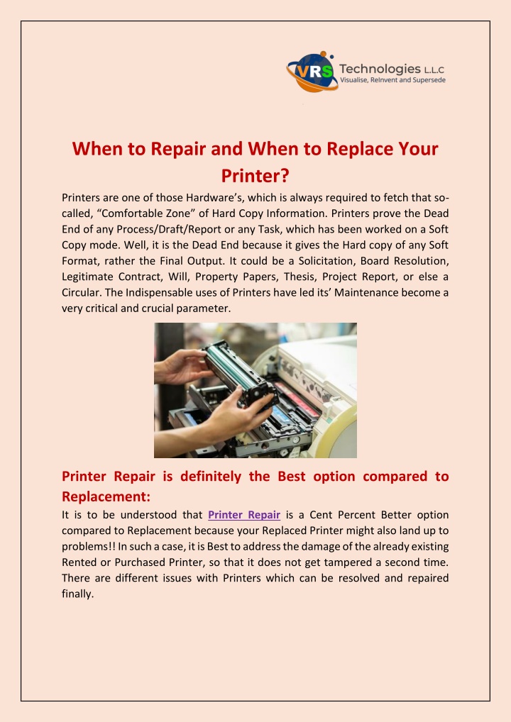 when to repair and when to replace your printer n.w