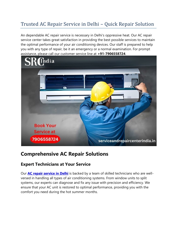 trusted ac repair service in delhi quick repair n.w