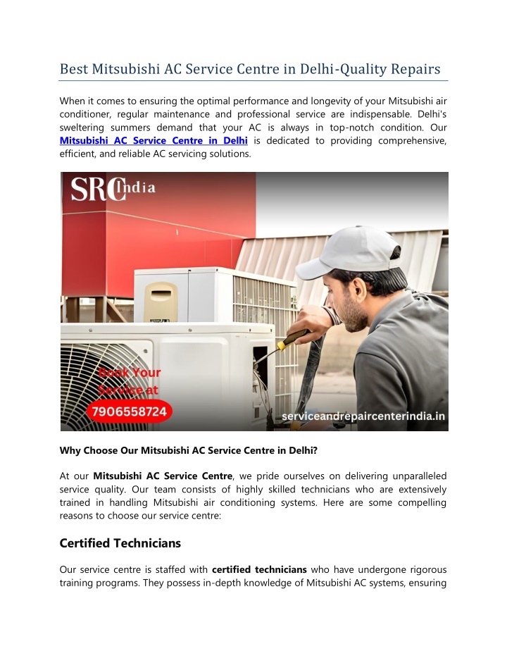best mitsubishi ac service centre in delhi n.w