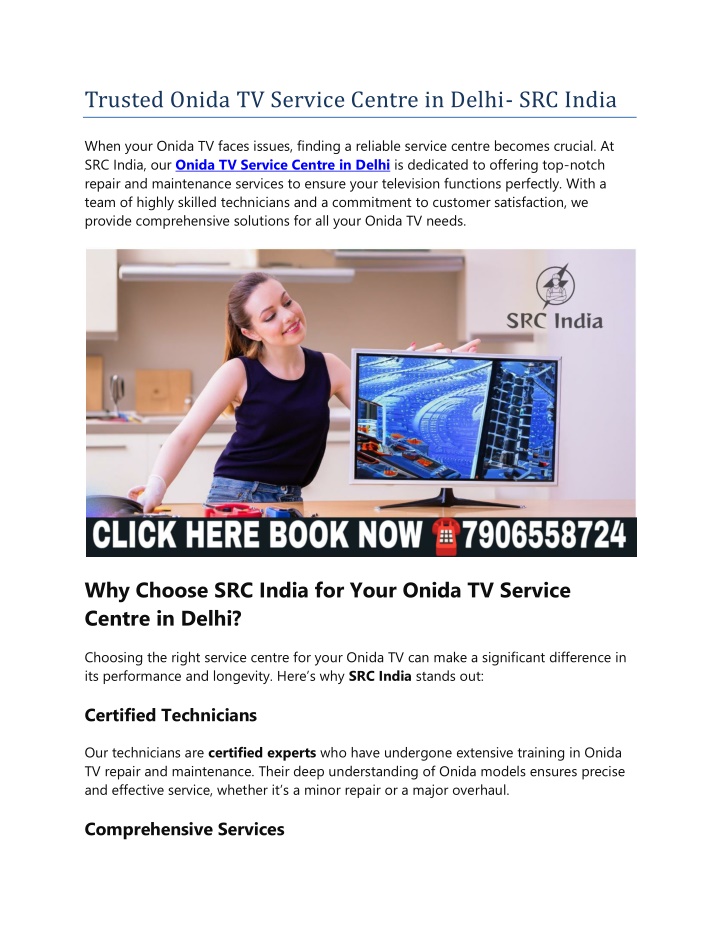 trusted onida tv service centre in delhi src india n.w