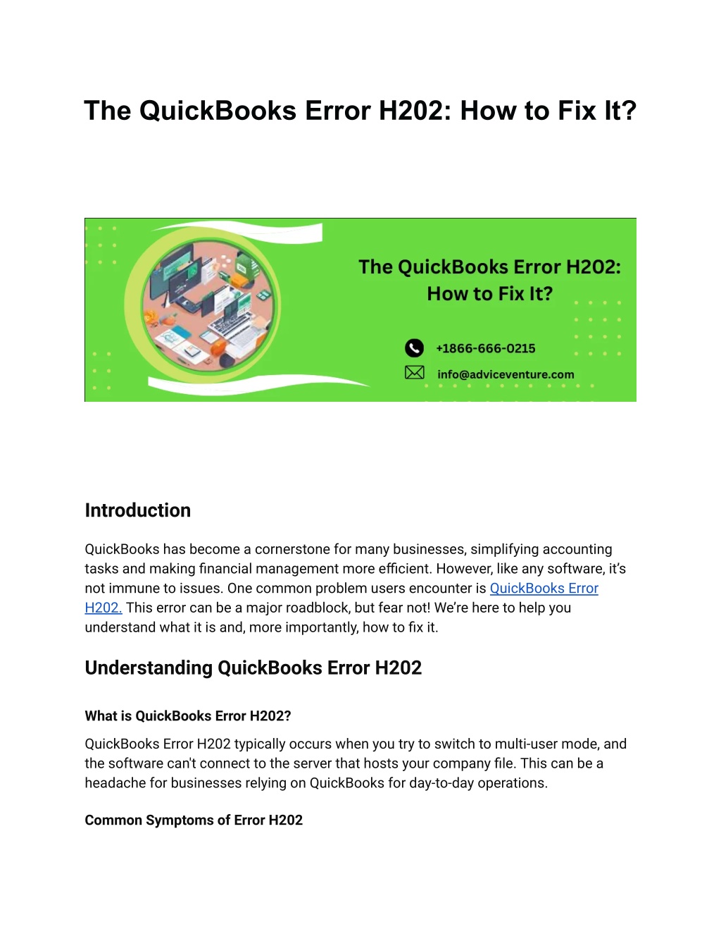 the quickbooks error h202 how to fix it l.w