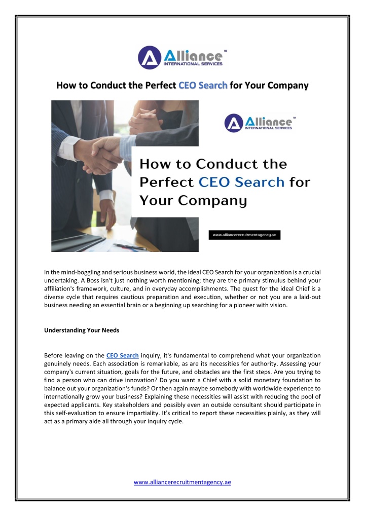 how to conduct the perfect ceo search for your n.w