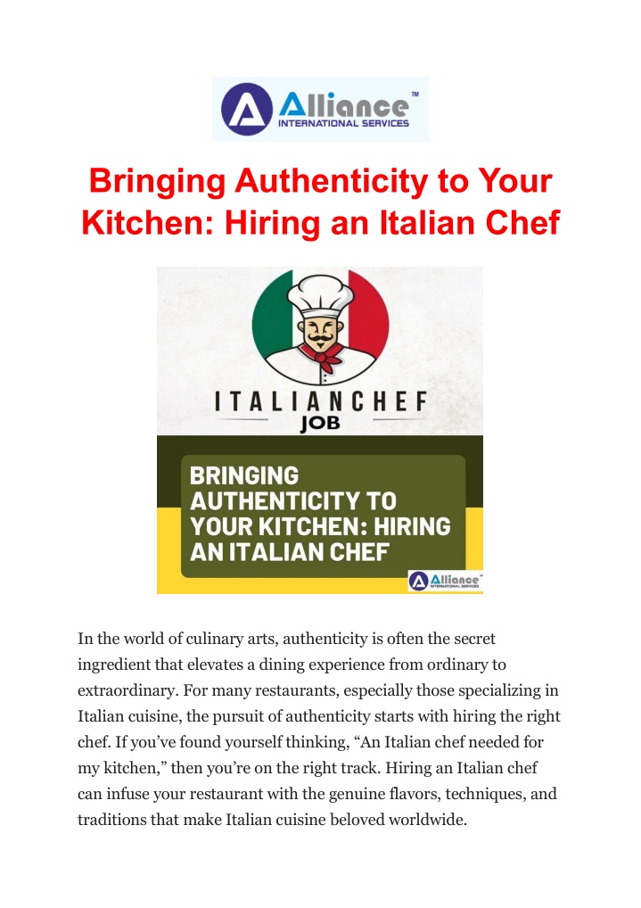 bringing authenticity to your kitchen hiring n.w