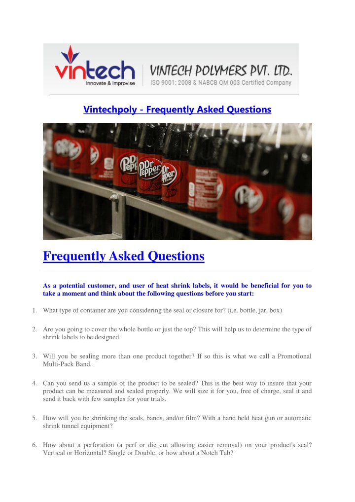 vintechpoly frequently asked questions n.w
