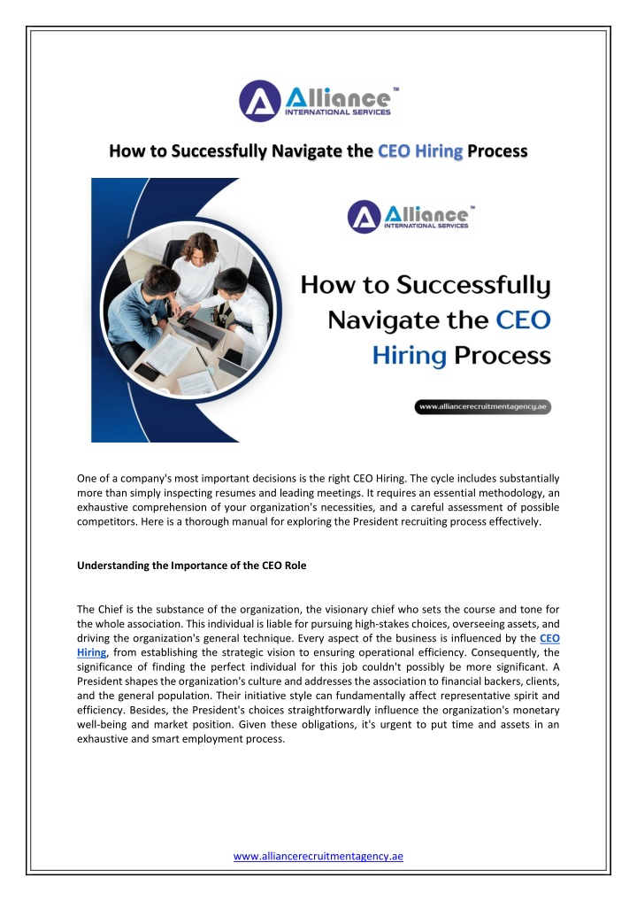 how to successfully navigate the ceo hiring n.w