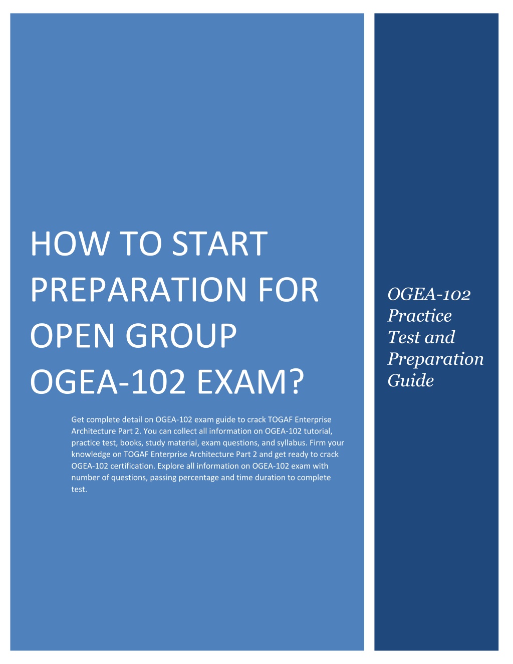 how to start preparation for open group ogea l.w