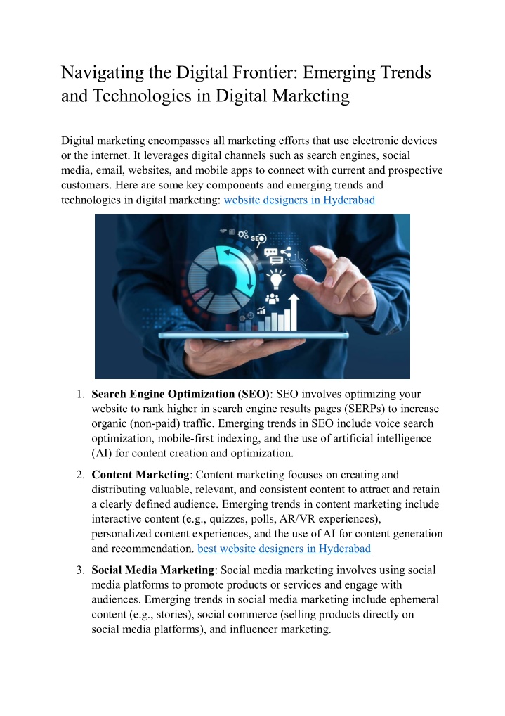 navigating the digital frontier emerging trends n.w