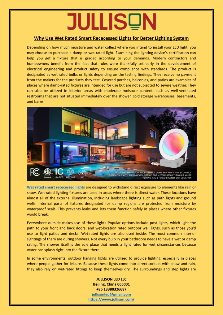 why use wet rated smart rececessed lights n.w