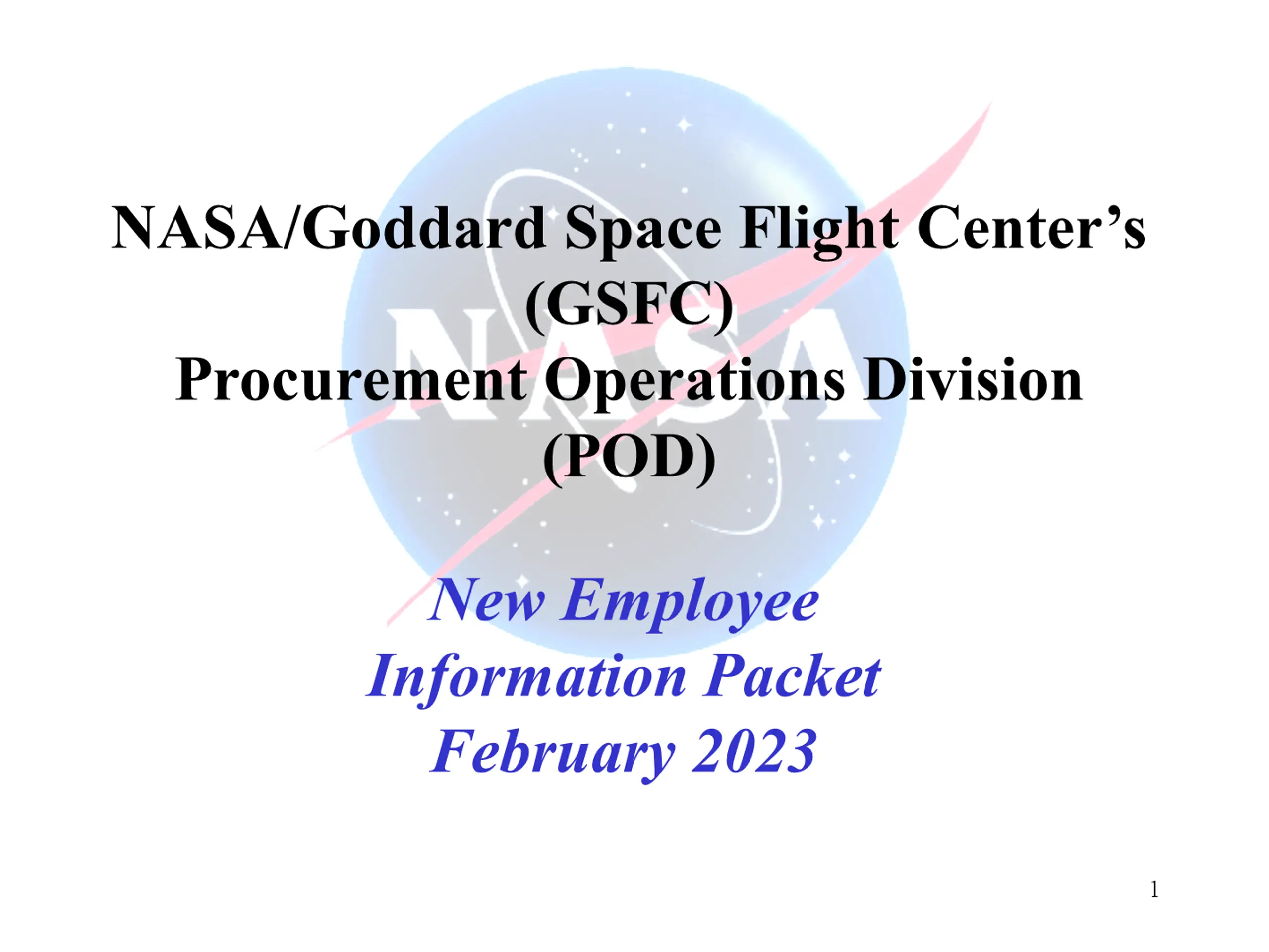 Welcome to NASA's Goddard Space Flight Center Employee Information
