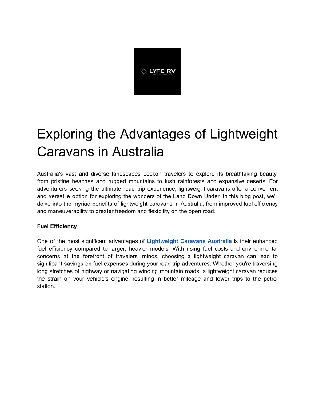 exploring the advantages of lightweight caravans l.w