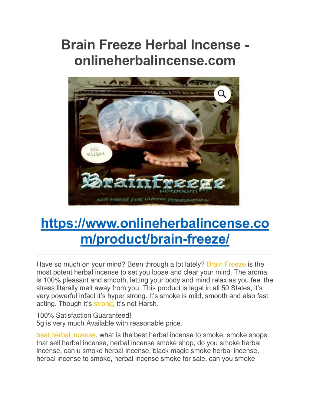 brain freeze herbal incense onlineherbalincense n.