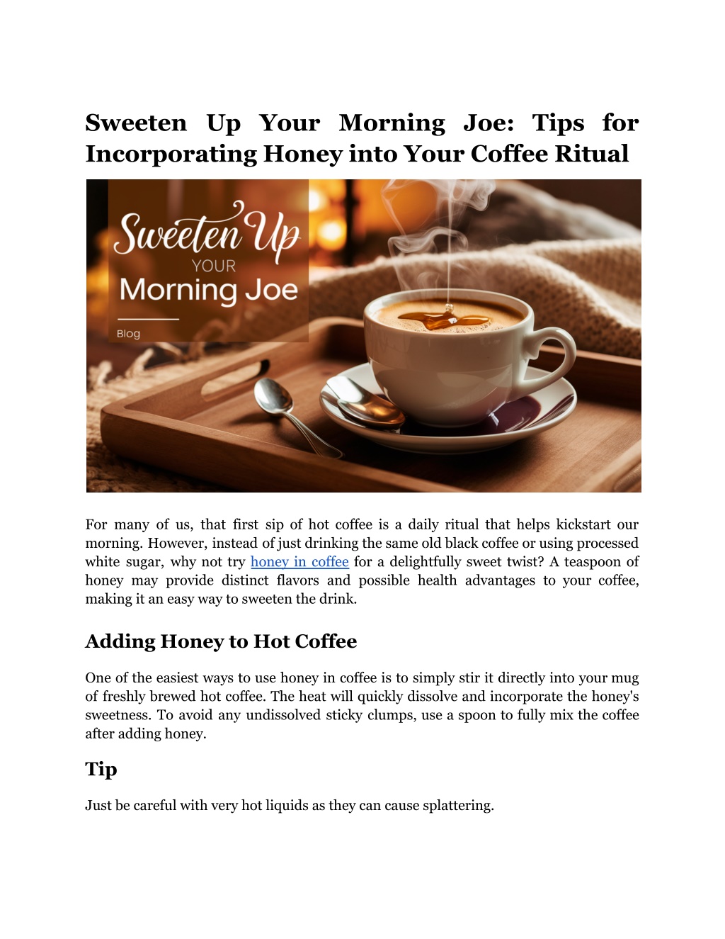 sweeten up your morning joe tips l.w
