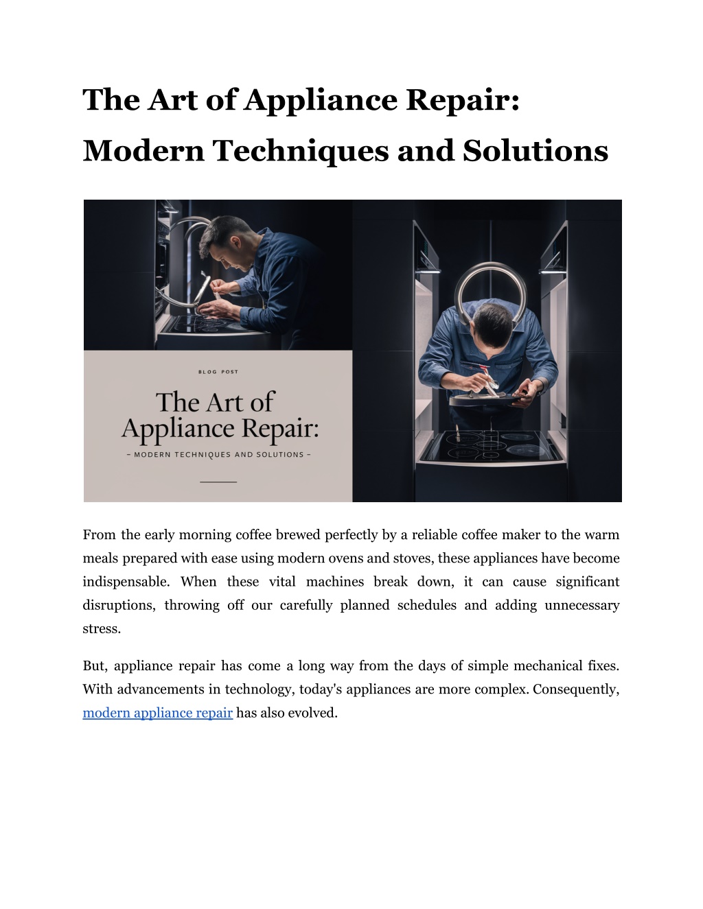 the art of appliance repair l.w