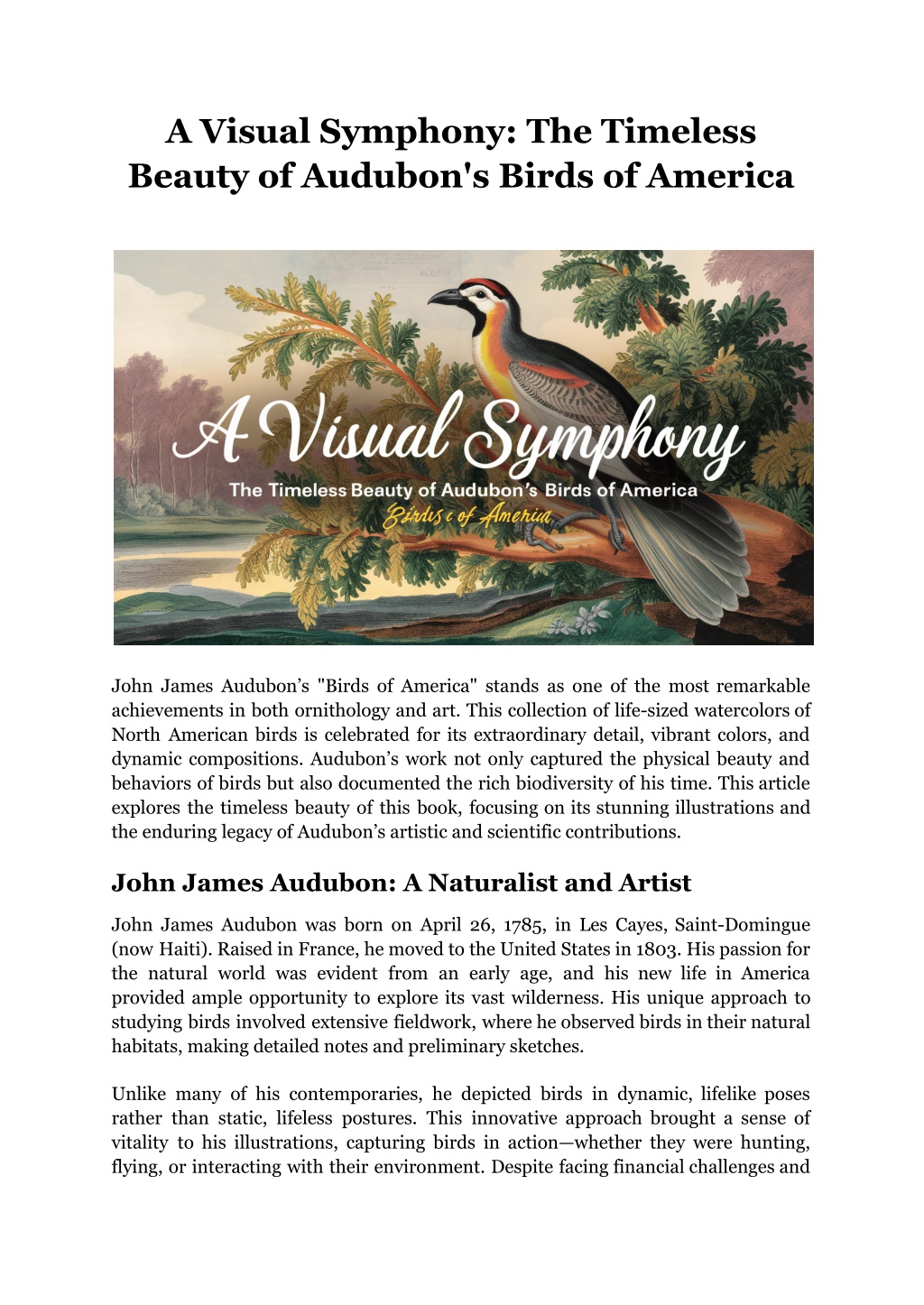 a visual symphony the timeless beauty of audubon l.w