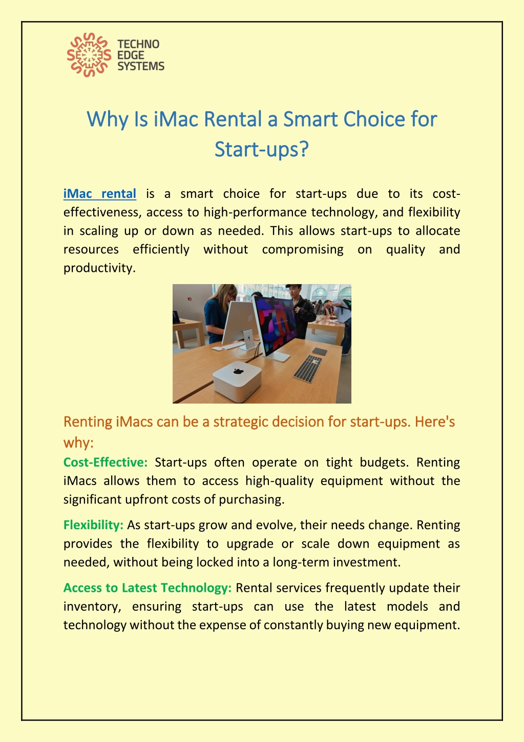 why is imac rental a smart choice for why is imac l.w